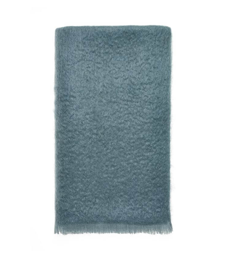 Plaid Mohair Bleu Vert Luxe X Cm