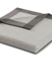 Plaid 100% Laine Gris Bordé 150 X 210 cm - Collection Prado