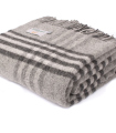 Plaid Laine Carreaux Gris 150 X 240cm - Collection Aspen